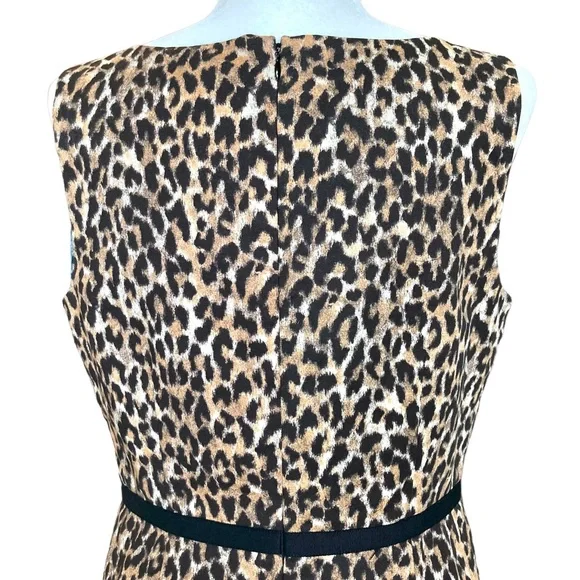 Loft Women’s sleeveless sheath style animal print dress - Sz 10P - Picture 11 of 15